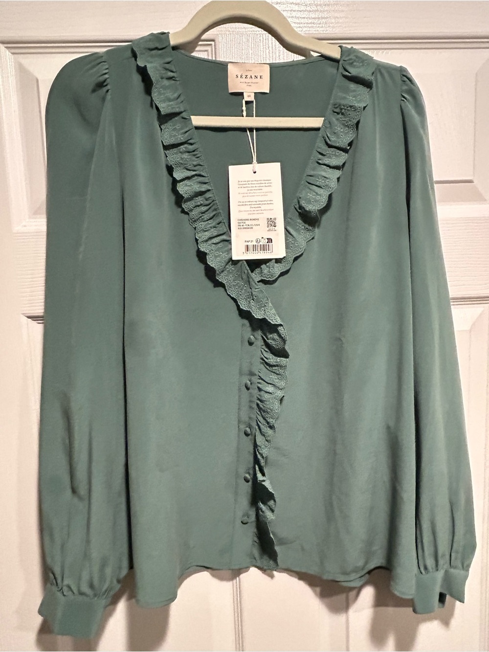NWT Sezane Rosine Silk Blouse